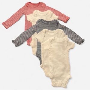 Carter’s Preemie Bodysuits 2 Long Sleeves w/ Mitten Covers & 3 Short Sleeves